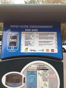 Le sms pour payer le parking